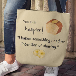 Fall theme baking banana bread  tote bag