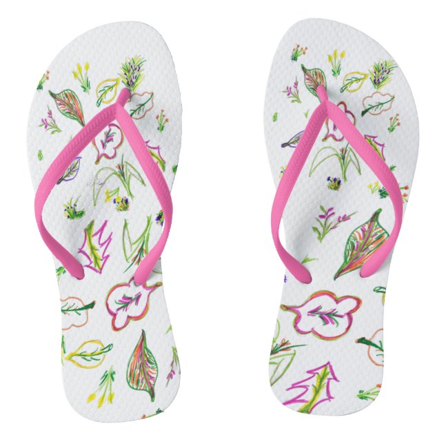 Fall Theme Slippers Flip Flops (Footbed)