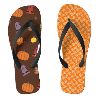 Fall Theme Two Print Flip Flops