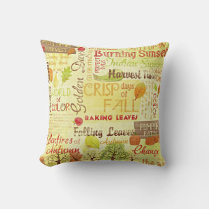 Fall Themed Country Decor Reversible Throw Pillow