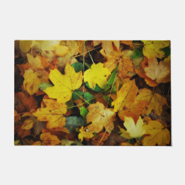 Fall-Themed Door Mat - Golden Leaves