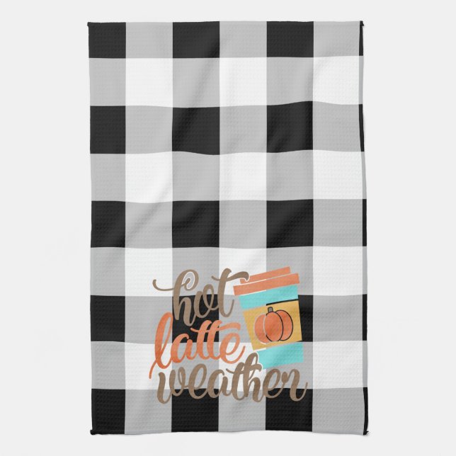 Fall Themed Home Decor with Buffalo check Tea Towel (Vertical)
