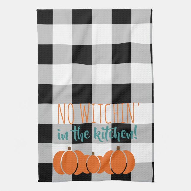 Fall Themed Home Decor with Buffalo check Tea Towel (Vertical)
