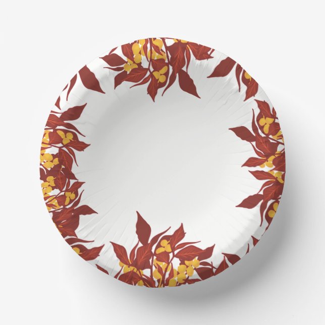 Fall themed paper bowls paper plate (Front)