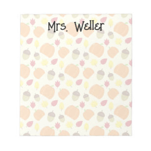 Fall Themed (pumpkin acorn leaves) Personalised  Notepad