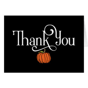 Fall Themed Thank You with Small Orange Pumpkin