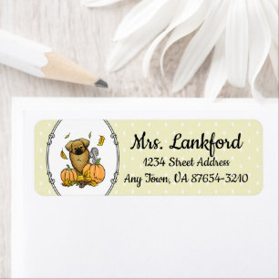 Fall Tibetan Spaniel (Brown) Dog Pumpkins Cute