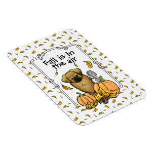 Fall Tibetan Spaniel (Brown) Dog Pumpkins Cute Magnet