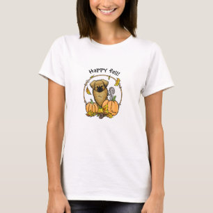 Fall Tibetan Spaniel (Brown) Dog Pumpkins Cute T-Shirt
