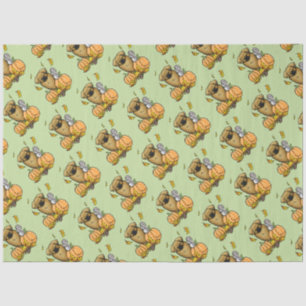 Fall Tibetan Spaniel (Brown) Dog Pumpkins Cute Tissue Paper
