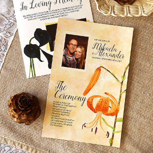 Fall Tiger Lilies Wedding Ceremony Program