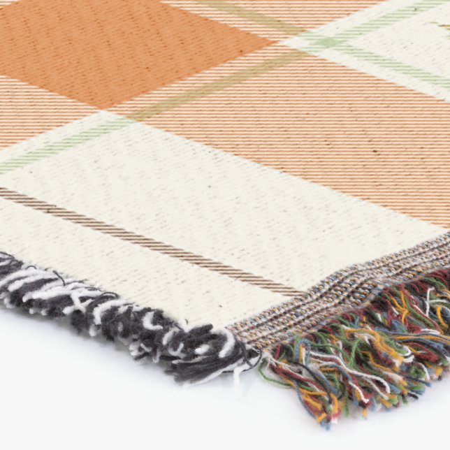 Fall Time Bathroom Set, plaid design Throw Blanket (Corner)