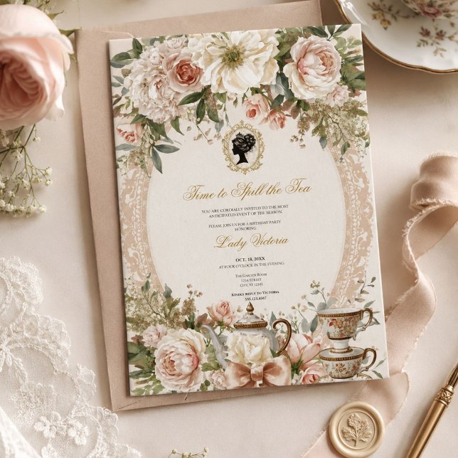 Fall Time to Spill the Tea Bridal Shower Invitation (Creator Uploaded)