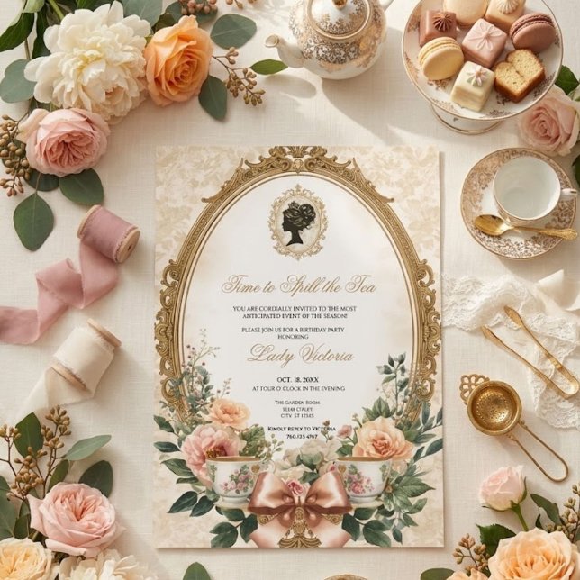 Fall Time to Spill the Tea Bridal Shower Invitation (Creator Uploaded)