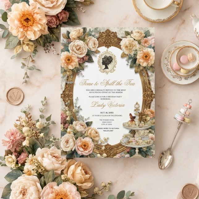 Fall Time to Spill the Tea Bridal Shower Invitation (Creator Uploaded)