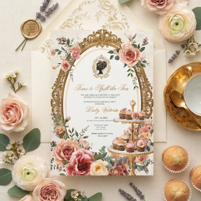 Fall Time to Spill the Tea Bridal Shower Invitation (Creator Uploaded)