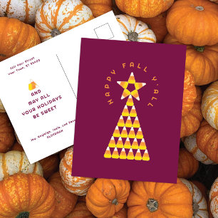 Fall to Christmas Postcard Wine – Candy Corn Tree