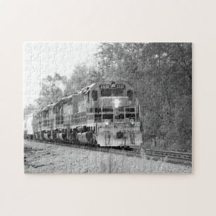Fall Train Black And White Puzzle