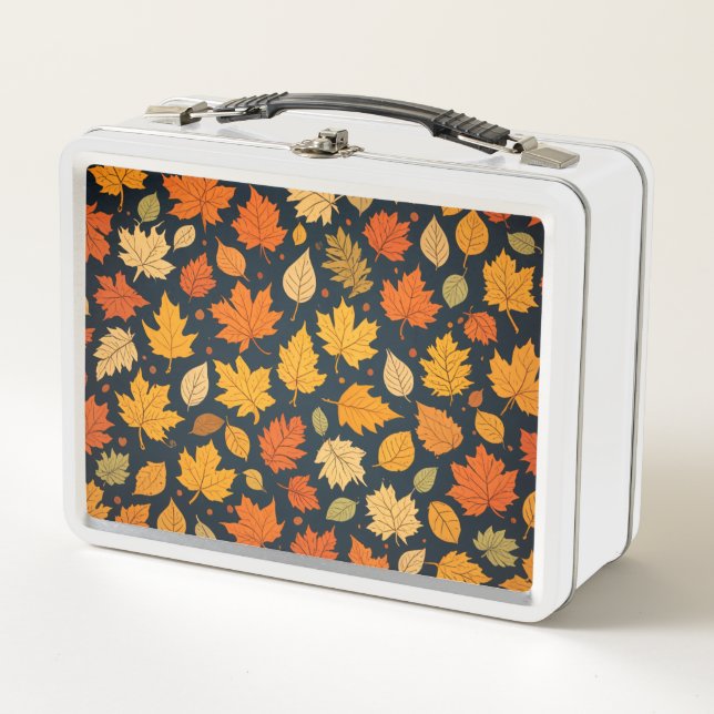 fall travel bag metal lunch box (Front)