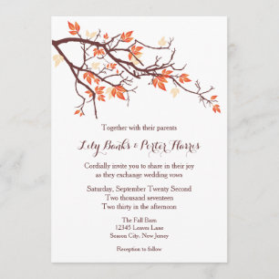 Fall Tree Branch Wedding Invitation
