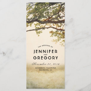 Fall Tree Branches Rustic Wedding Programs Programme