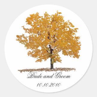 Fall tree classic round sticker