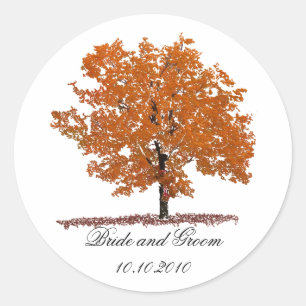 Fall tree classic round sticker