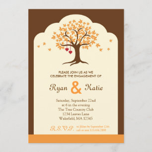 Fall Tree Engagement Party Invitation