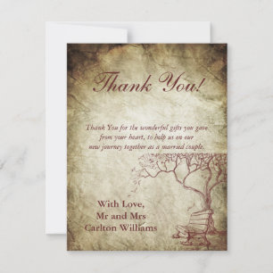 Fall Tree Flat Wedding Thank You Card