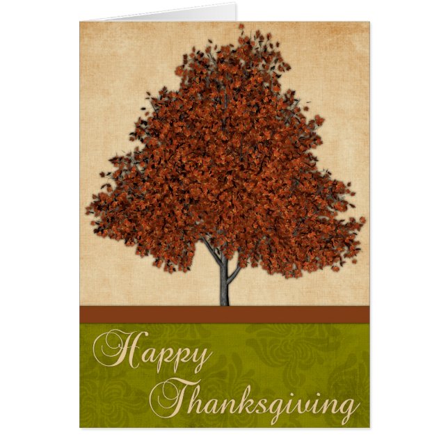 Fall Tree : Happy Thanksgiving Greeting Card (Front)