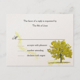 Fall Tree respond cards-gold RSVP Card