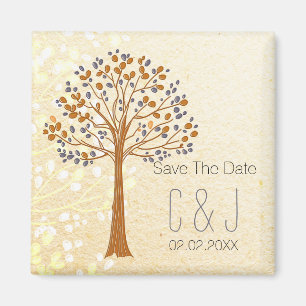 fall tree,  Rustic Wedding save the date magnets