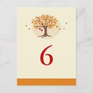 Fall Tree Table Number Card