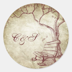Fall Tree Wedding Favour Stickers