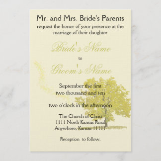 Fall tree Wedding-gold Invitation