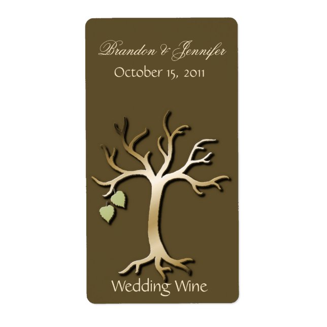 Fall Tree Wedding Mini Wine Labels (Front)