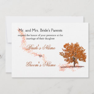 Fall tree Wedding-rust Invitation
