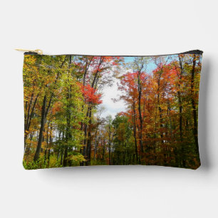 Fall Trees and Blue Sky Autumn Nature Photography Accessory Pouch