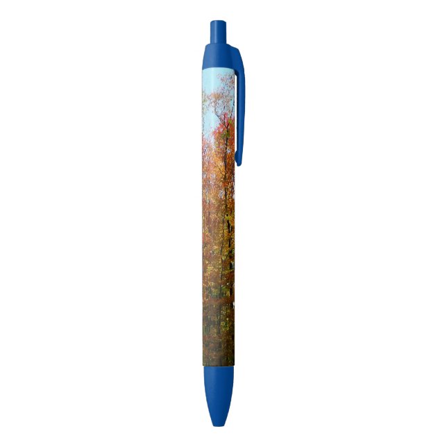 Fall Trees and Blue Sky Autumn Nature Photography Blue Ink Pen (Bottom (Vertical))