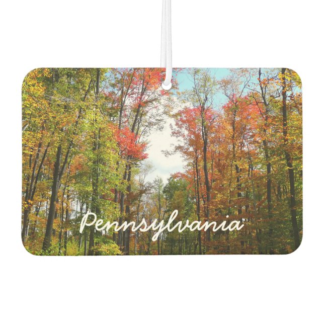 Fall Trees and Blue Sky Autumn Nature Photography Car Air Freshener (Front)