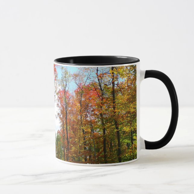 Fall Trees and Blue Sky Autumn Nature Photography Mug (Right)