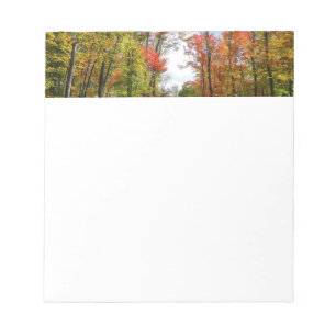Fall Trees and Blue Sky Autumn Nature Photography Notepad