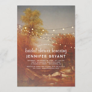 Fall Trees and String Lights  Bridal Shower Invitation