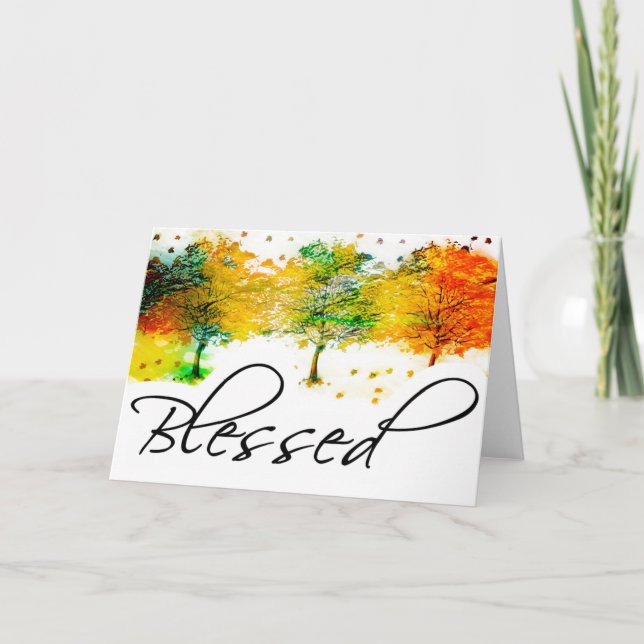 Fall trees blessed card (Front)
