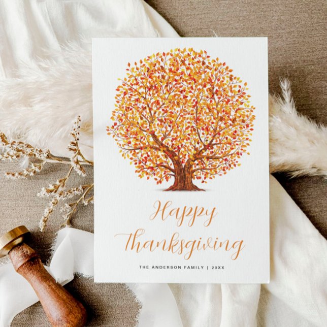 fall trees happy thanksgiving holiday card (Creator Uploaded)