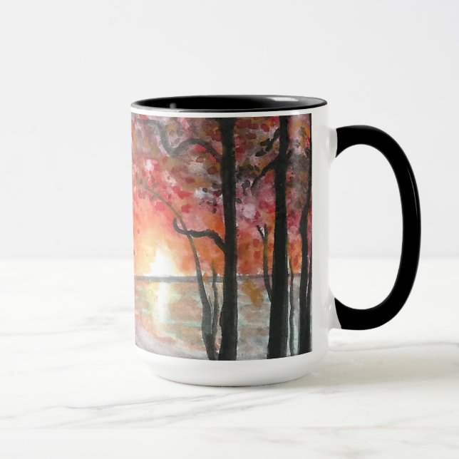 Fall Trees Large 15 oz. Coffee Mug (Right)