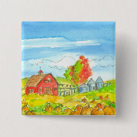 Fall Trees Pumpkin Patch Red Barn