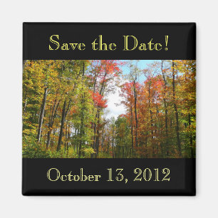 Fall Trees Save the Date Magnet