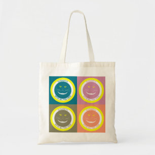 Fall Trendy Pastel Colours Cheshire Smiling Cat Tote Bag