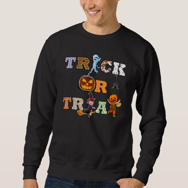 Fall Trick Or Treat Halloween Sweatshirt (Front)